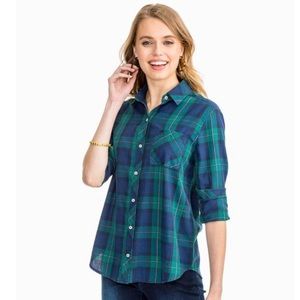 Southern Tide Emery Plaid Button Up Shirt NWT